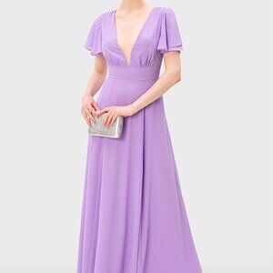 ✨ eShakti Cutout Back Chiffon Vented Dress (Style CL0096589) ✨